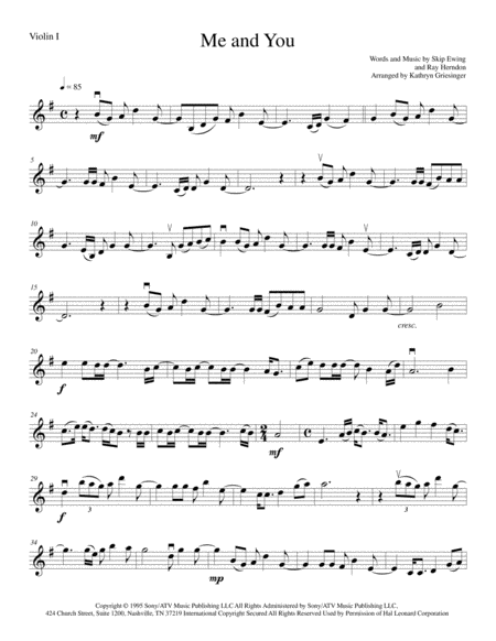 Me And You String Quartet Sheet Music