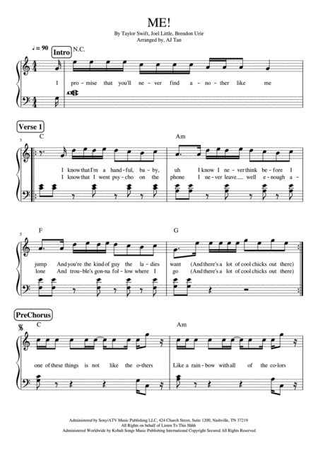 Free Sheet Music Me Piano Vocal Chords