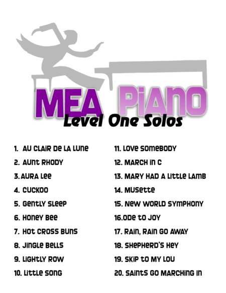 Free Sheet Music Mea Piano Level One Solos