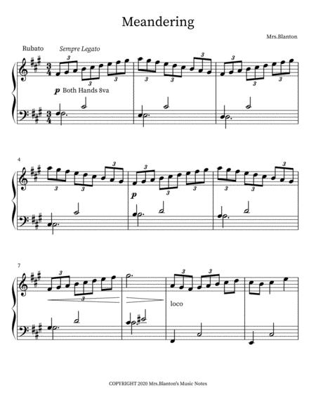 Meandering Intermediate Piano Solo In F Minor Sheet Music