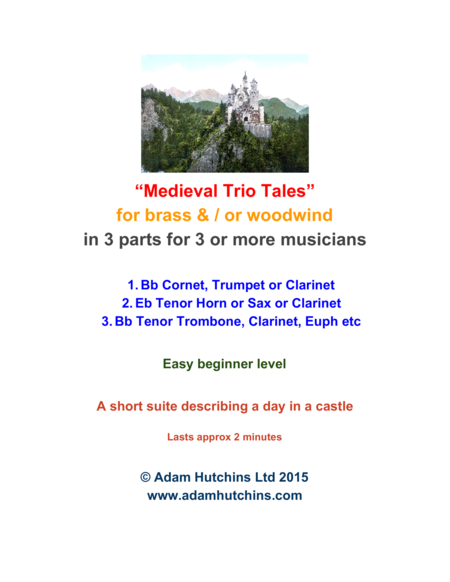 Free Sheet Music Medieval Trio Tales For Beginners