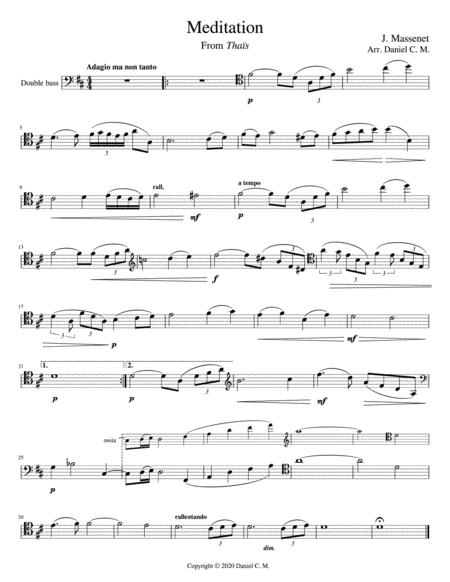 Free Sheet Music Meditation Double Bass And Piano Easy