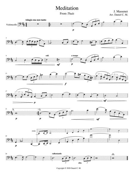 Meditation For Cello And Piano Easy Sheet Music