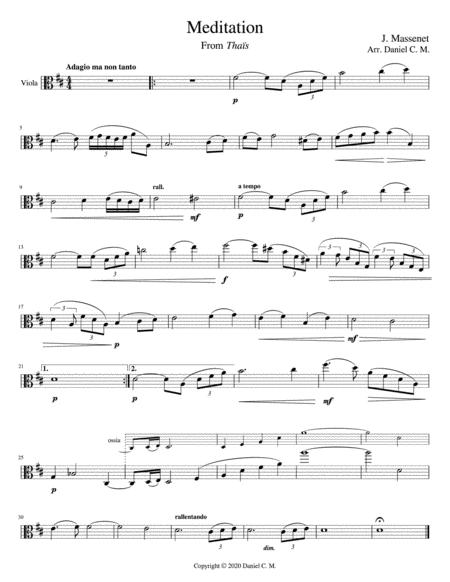 Free Sheet Music Meditation For Viola And Piano Easy