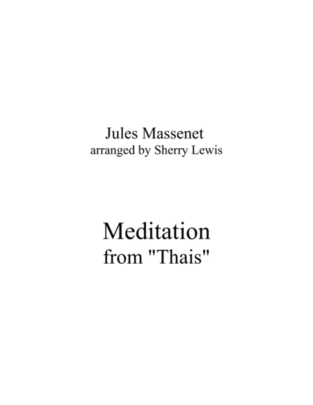 Free Sheet Music Meditation From Thais String Quartet For String Quartet