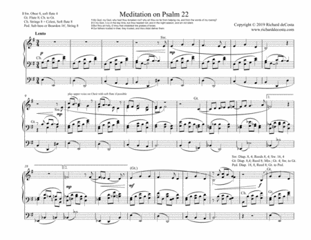 Free Sheet Music Meditation On Psalm 22