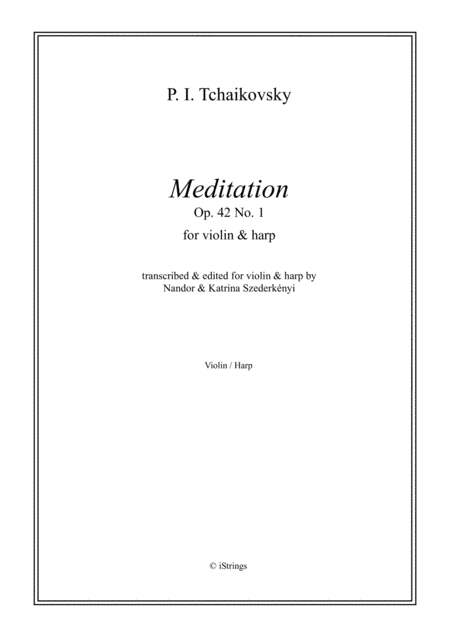 Free Sheet Music Meditation Op 42 No 1 Transcription For Violin Harp