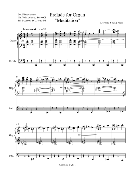 Meditation Prelude For Organ Sheet Music