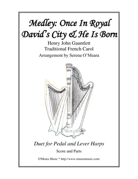 Medley Once In Royal Davids City He Is Born Score Parts Sheet Music