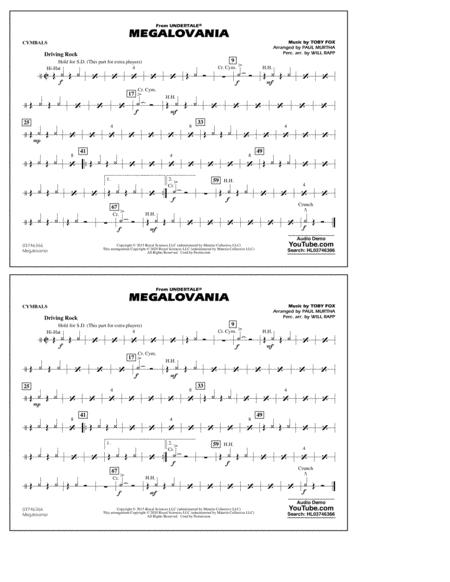 Free Sheet Music Megalovania From Undertale Arr Paul Murtha Cymbals