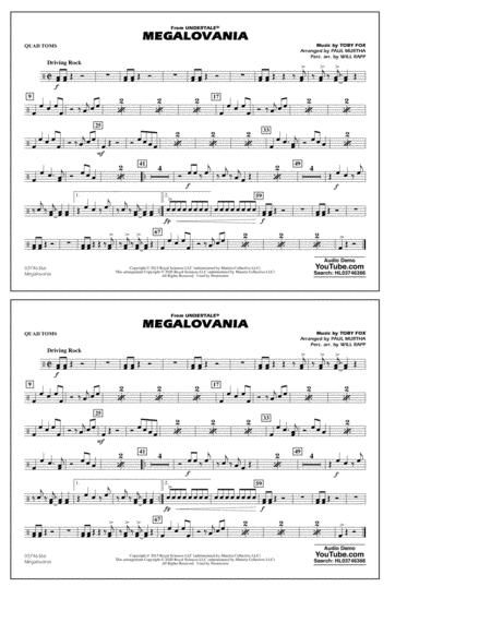 Megalovania From Undertale Arr Paul Murtha Quad Toms Sheet Music