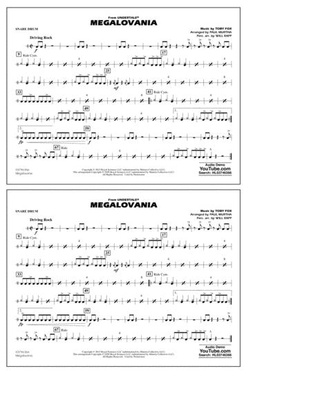 Free Sheet Music Megalovania From Undertale Arr Paul Murtha Snare Drum