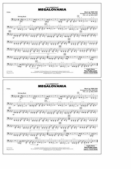 Megalovania From Undertale Arr Paul Murtha Tuba Sheet Music