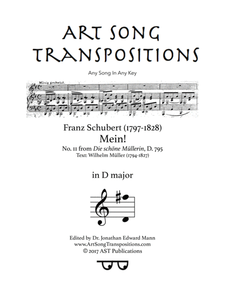 Mein D 795 D Major Sheet Music