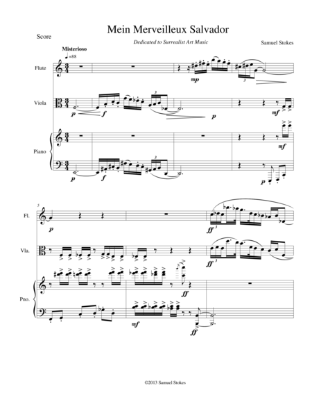 Mein Merveilleux Salvador For Flute Viola And Piano Sheet Music