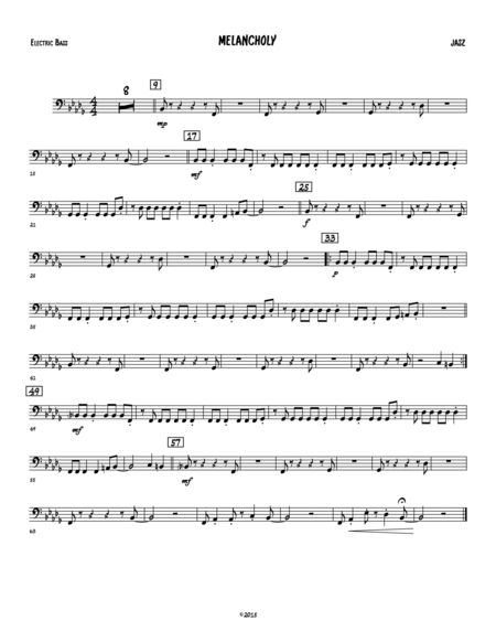 Free Sheet Music Melancholy Bass