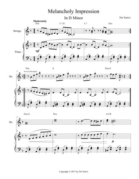 Melancholy Impression For Piano And Strings Sheet Music