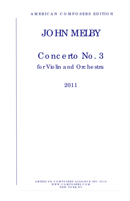 Free Sheet Music Melby Concerto No 3 For Violin And Orchestra