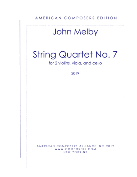 Melby String Quartet No 7 Sheet Music