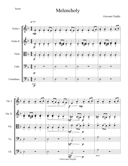 Free Sheet Music Melencholy