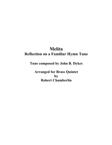 Free Sheet Music Melita Reflection On A Familiar Hymn Tune