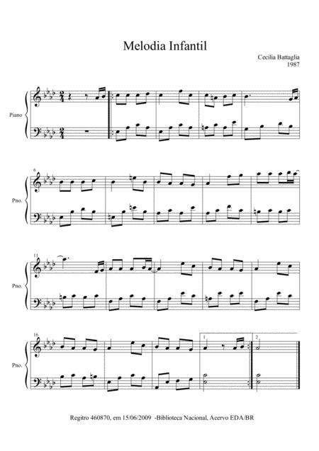 Free Sheet Music Melodia Infantil Piano