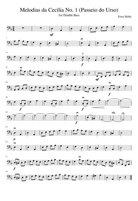 Free Sheet Music Melodias Da Ceclia No 1 Passeio Do Urso