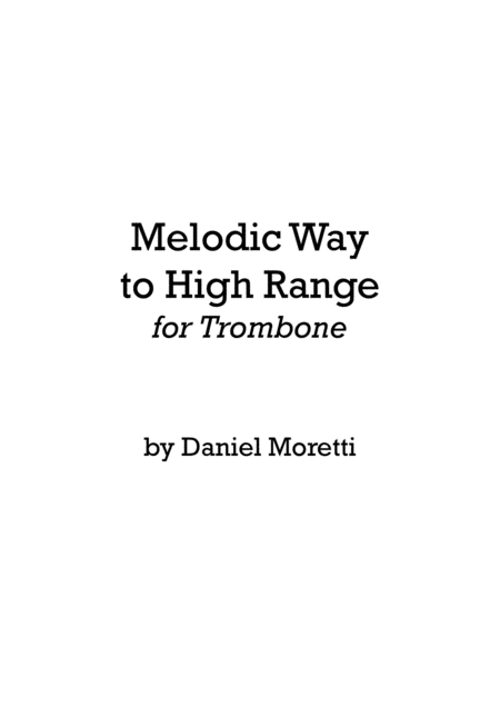 Melodic Way To High Range Sheet Music