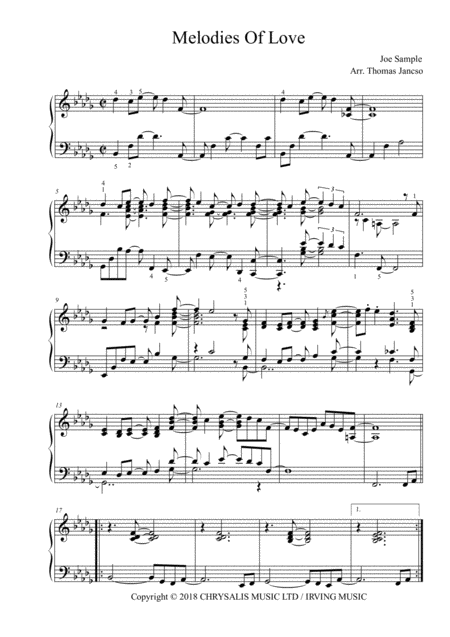 Melodies Of Love Sheet Music