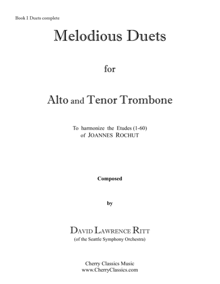 Free Sheet Music Melodious Duets To Rochut Bordogni Etudes For Alto And Tenor Trombones Book 1 Complete