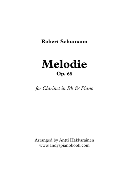 Free Sheet Music Melody Clarinet Piano