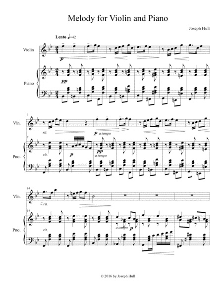 Free Sheet Music Melody For Violin And Piano Transcription