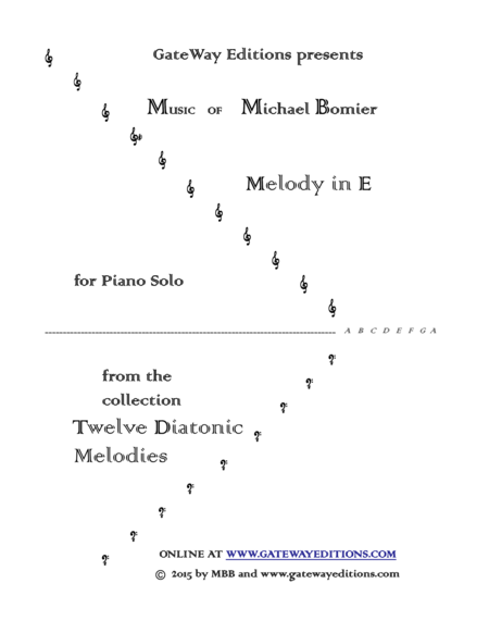 Free Sheet Music Melody In E From 12 Diatonic Melodies
