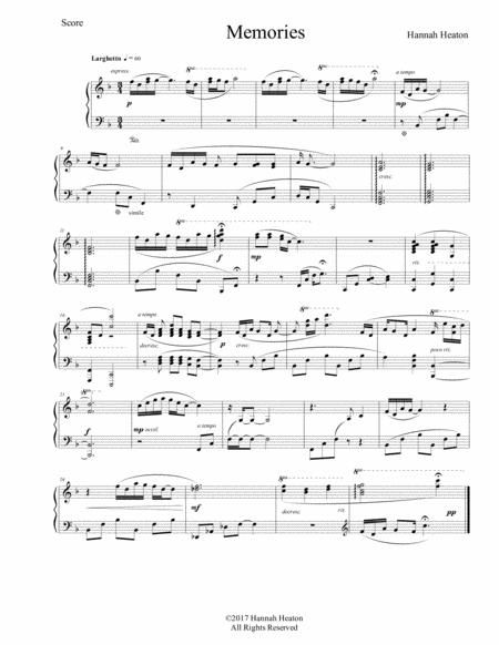 Free Sheet Music Memories By Hannah Heaton