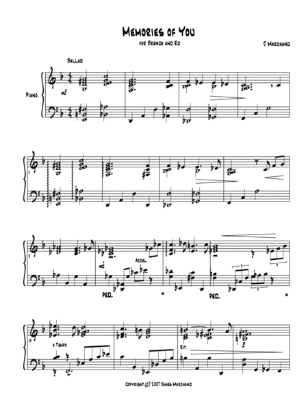 Memories Of You Jazz Ballad Sheet Music