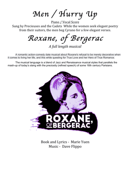 Free Sheet Music Men Hurry Up From Roxane Of Bergerac A Full Length Musical