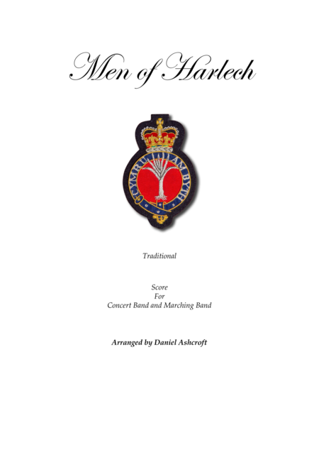 Free Sheet Music Men Of Harlech Score Only