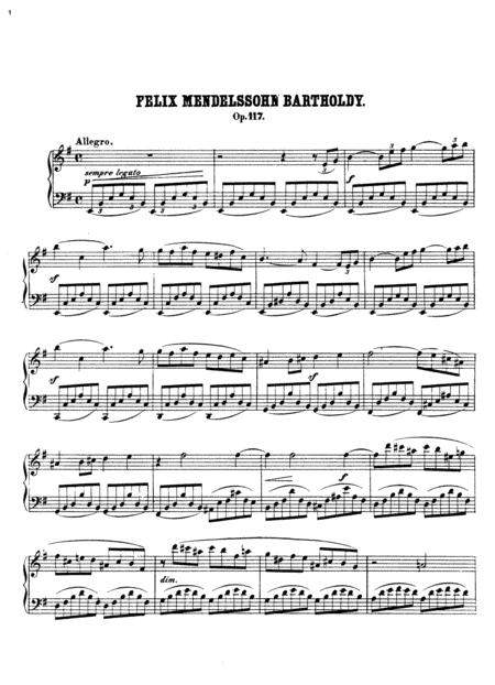 Mendelssohn Albumblatt In E Minor Op 117 Complete Version Sheet Music