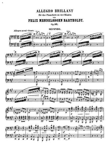 Mendelssohn Allegro Brillante Op 92 Complete Version Sheet Music