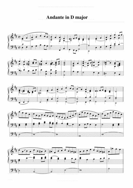 Free Sheet Music Mendelssohn Andante In D Major Mwv W 32 Complete Version