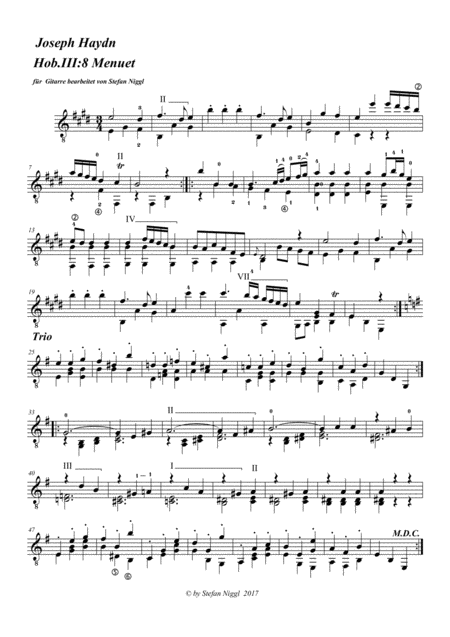Menuet From String Quartet Hob Iii 8 Sheet Music