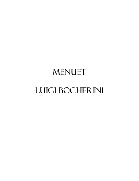 Free Sheet Music Menuet Luigi Bocherini