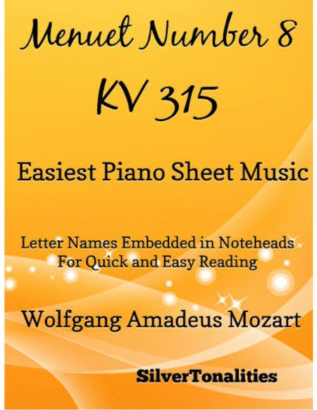 Menuet Number 8 Kv 315 Easiest Piano Sheet Music Sheet Music