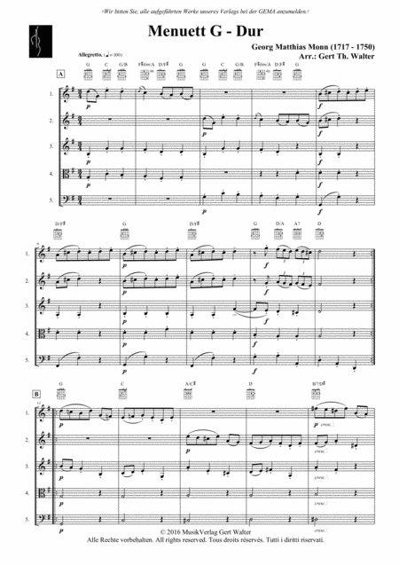 Free Sheet Music Menuet