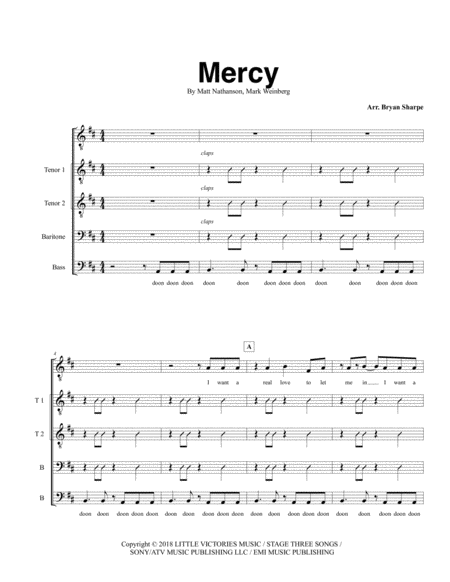 Mercy Less Drowning More Land Sheet Music