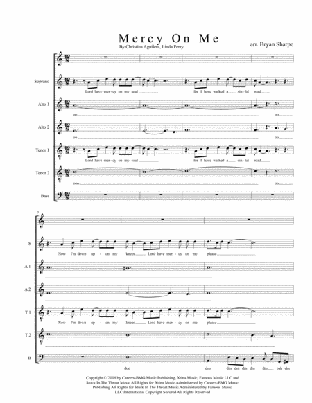 Free Sheet Music Mercy On Me