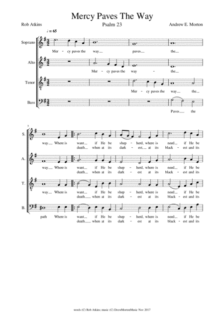 Free Sheet Music Mercy Paves The Way