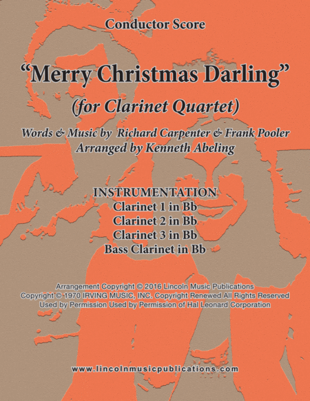 Merry Christmas Darling For Clarinet Quartet Sheet Music