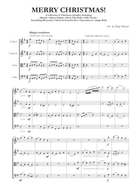 Merry Christmas For String Quartet Sheet Music