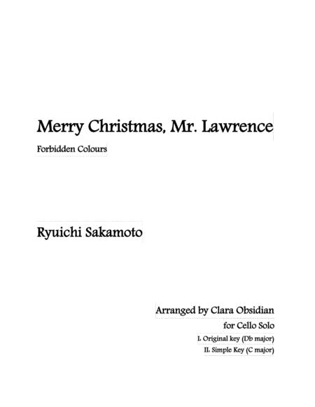 Merry Christmas Mr Lawrence Cello Solo Original Simple Key Both Scores Included Sheet Music